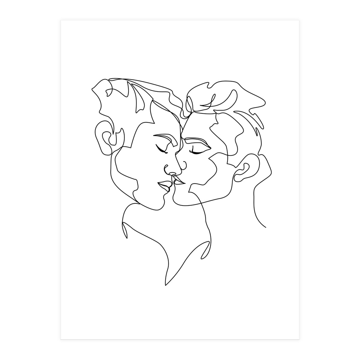 gay love line art (Print Only)