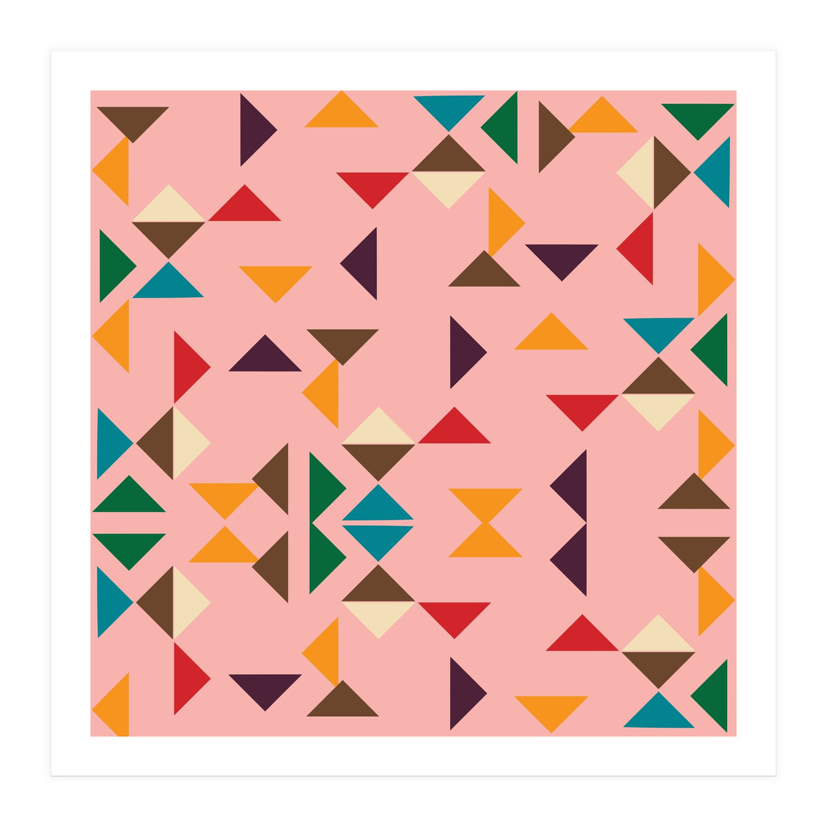 Kilim Pink Triangle Pattern (Print Only)