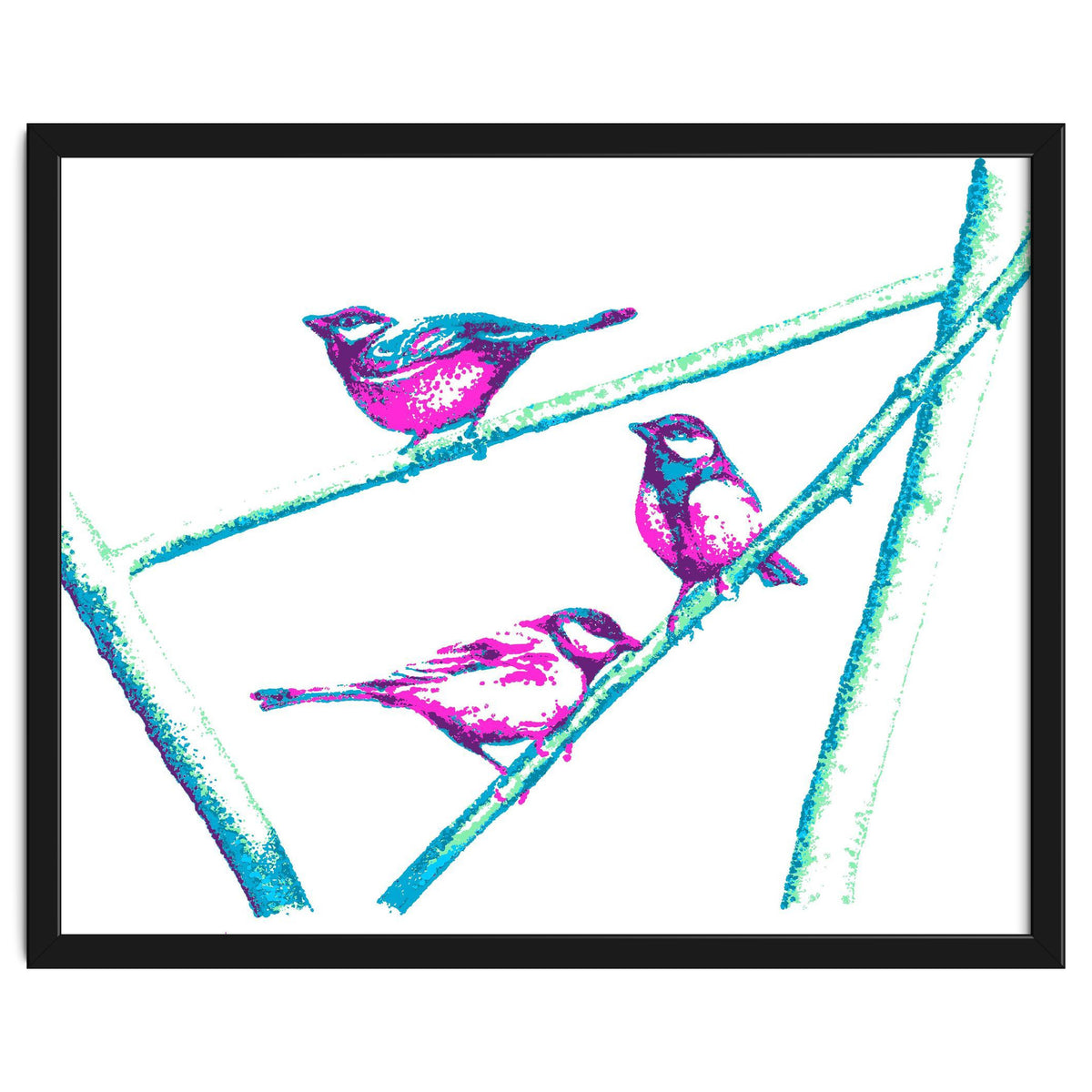 Garden Birds On A Branch