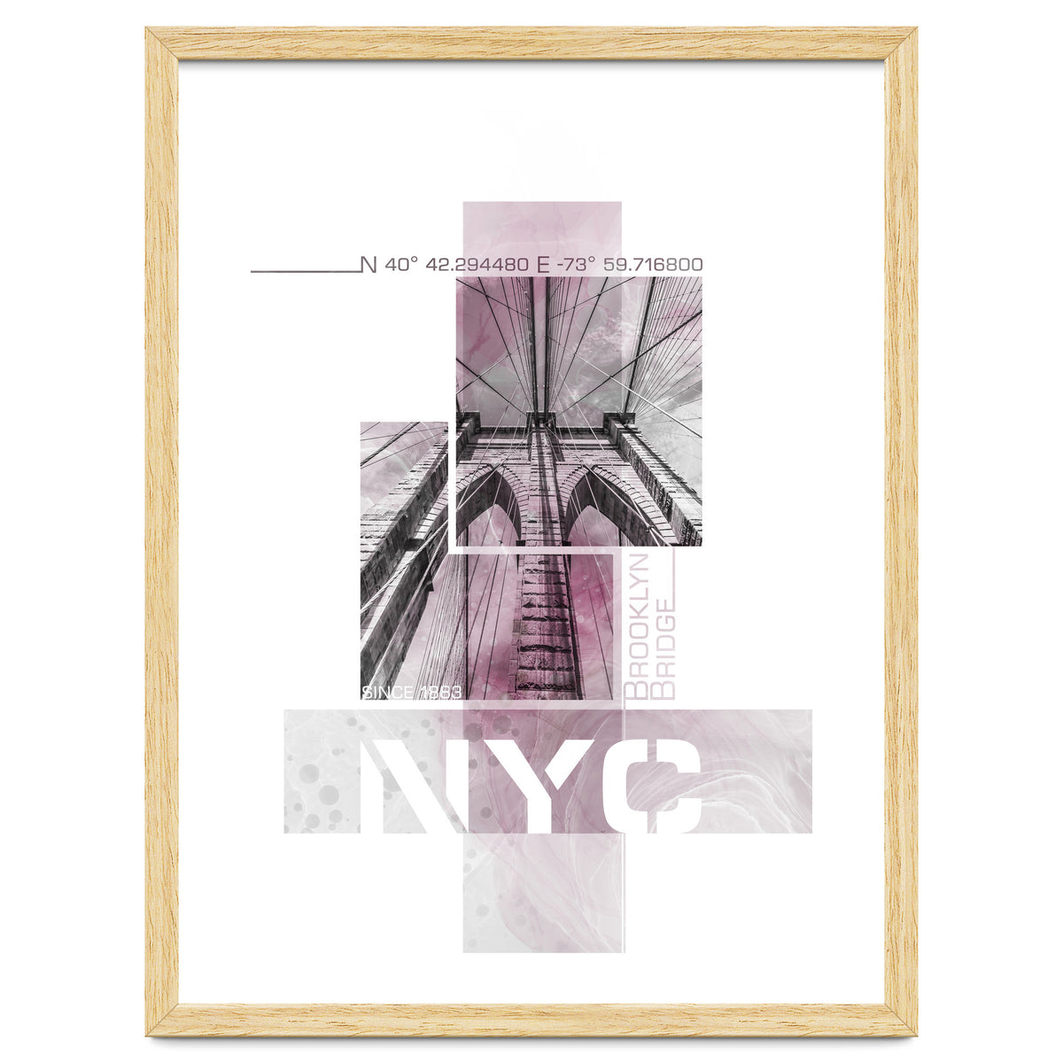 NYC Brooklyn Bridge Details | pink marble