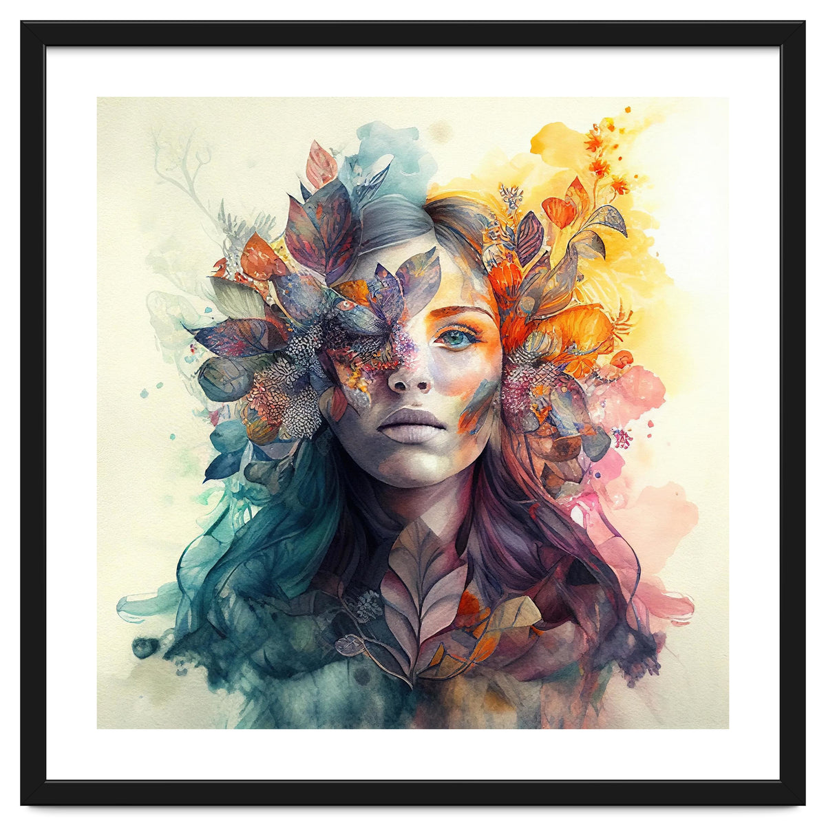 Watercolor Tropical Woman #3