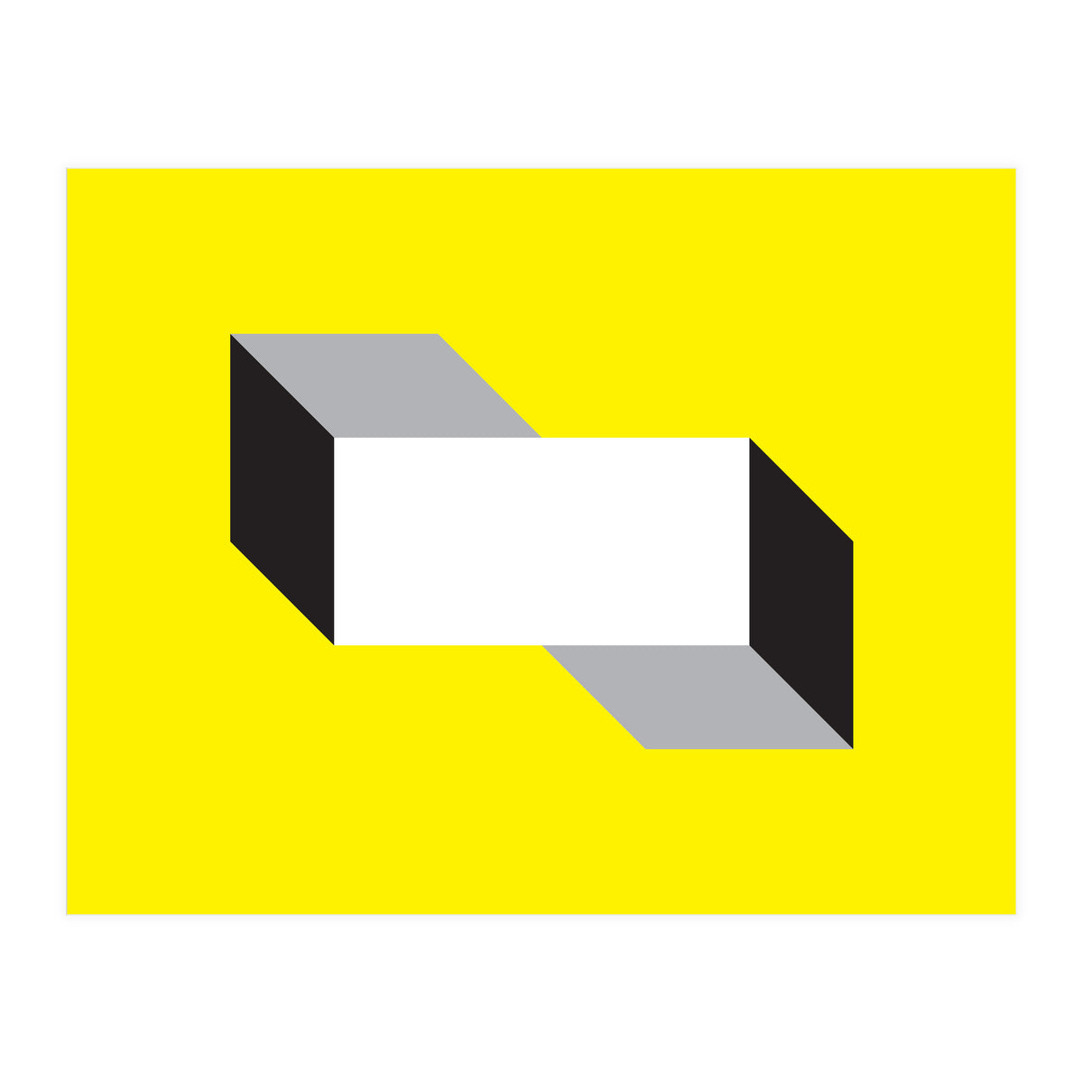 Geometric Shapes No. 50 - yellow, black & grey (Print Only)