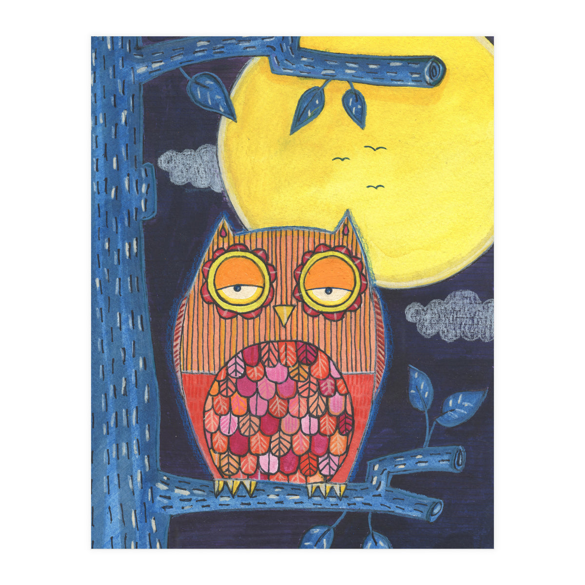 Sleepy Owl (Print Only)