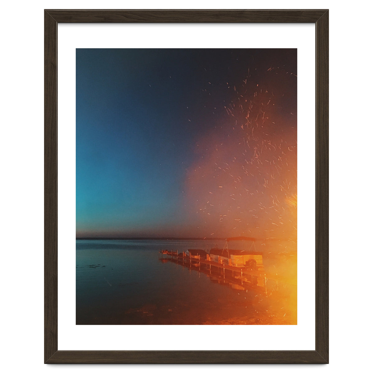 Firelight by the dock