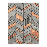 Abstract Chevron Pattern - Concrete and Copper (Print Only) thumbnail