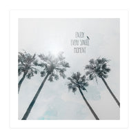 Palm trees with sun | enjoy every single moment (Print Only)