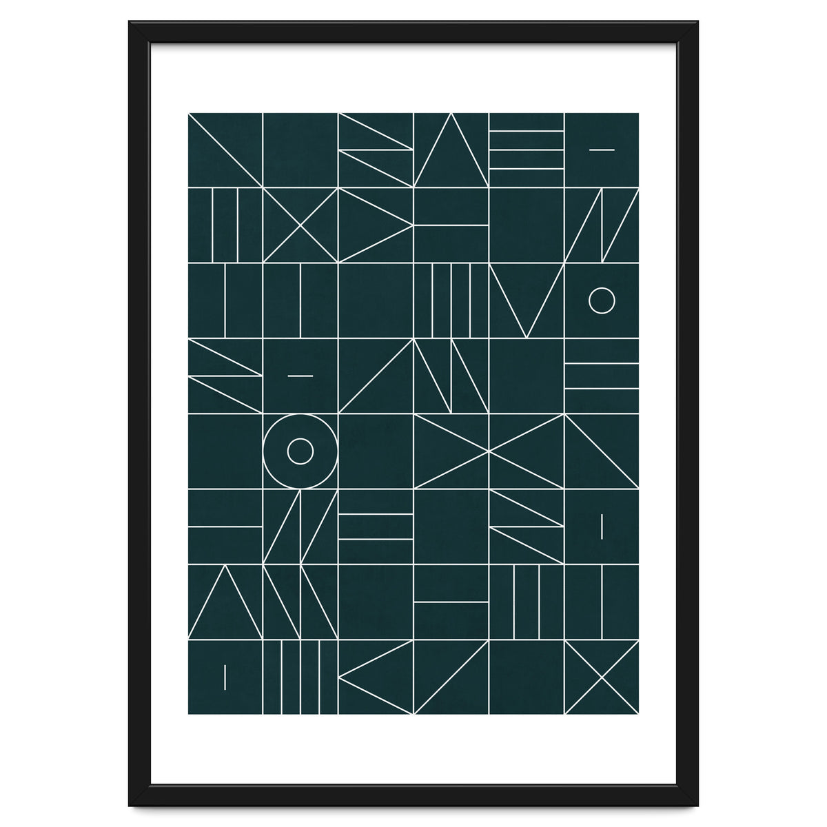 My Favorite Geometric Patterns No.8 - Green Tinted Navy Blue