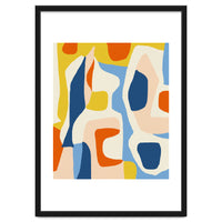 Me & Mine, Abstract Bohemian Pastel Shapes Painting, Eclectic Colorful Graphic Design