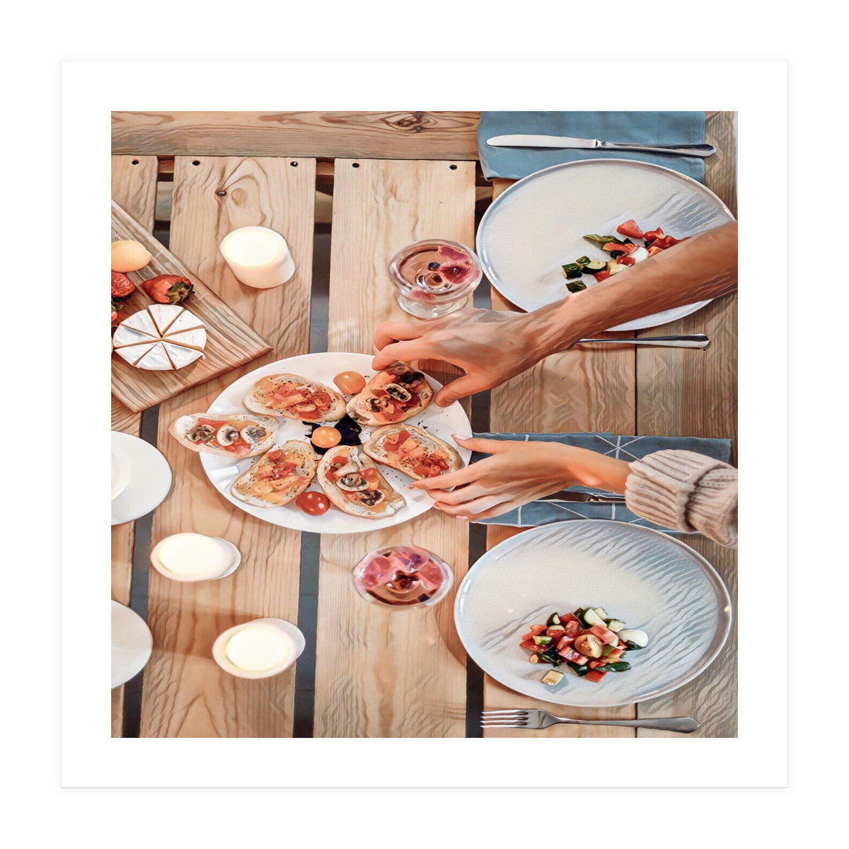 A Beautiful Table Italian Food (Print Only)