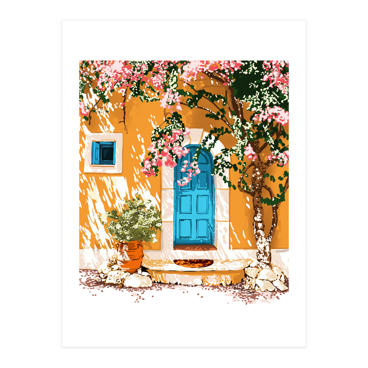 Oh The Places You Will Go, Spanish Bougainvillea Villa (Print Only)