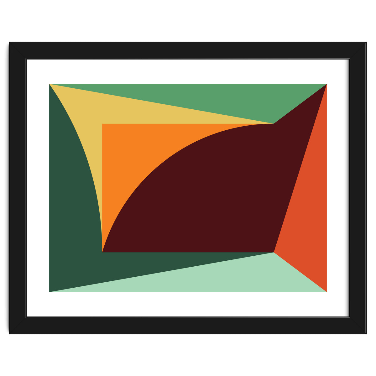 Geometric Shapes No. 18 - orange, green & purple