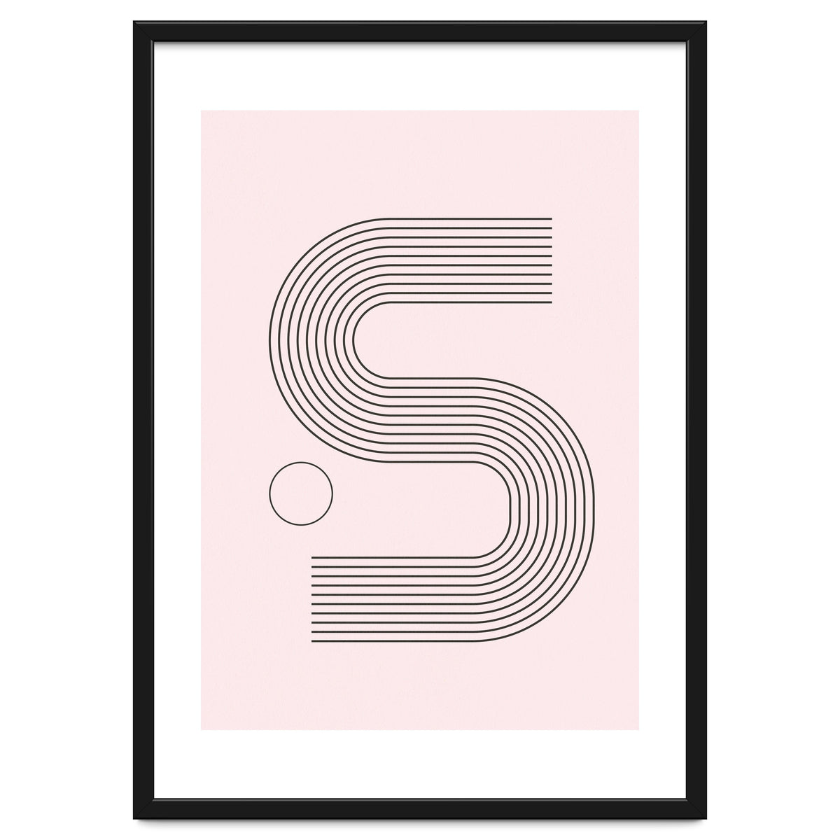 Rainbow Line Art Mid Century Modern