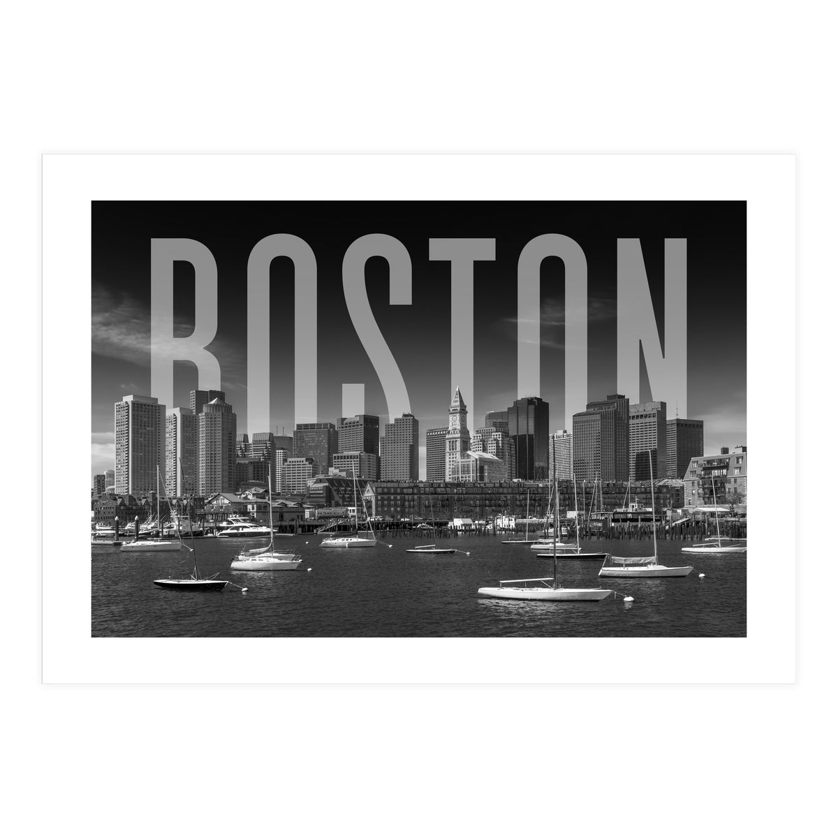 BOSTON Skyline | Monochrome (Print Only)
