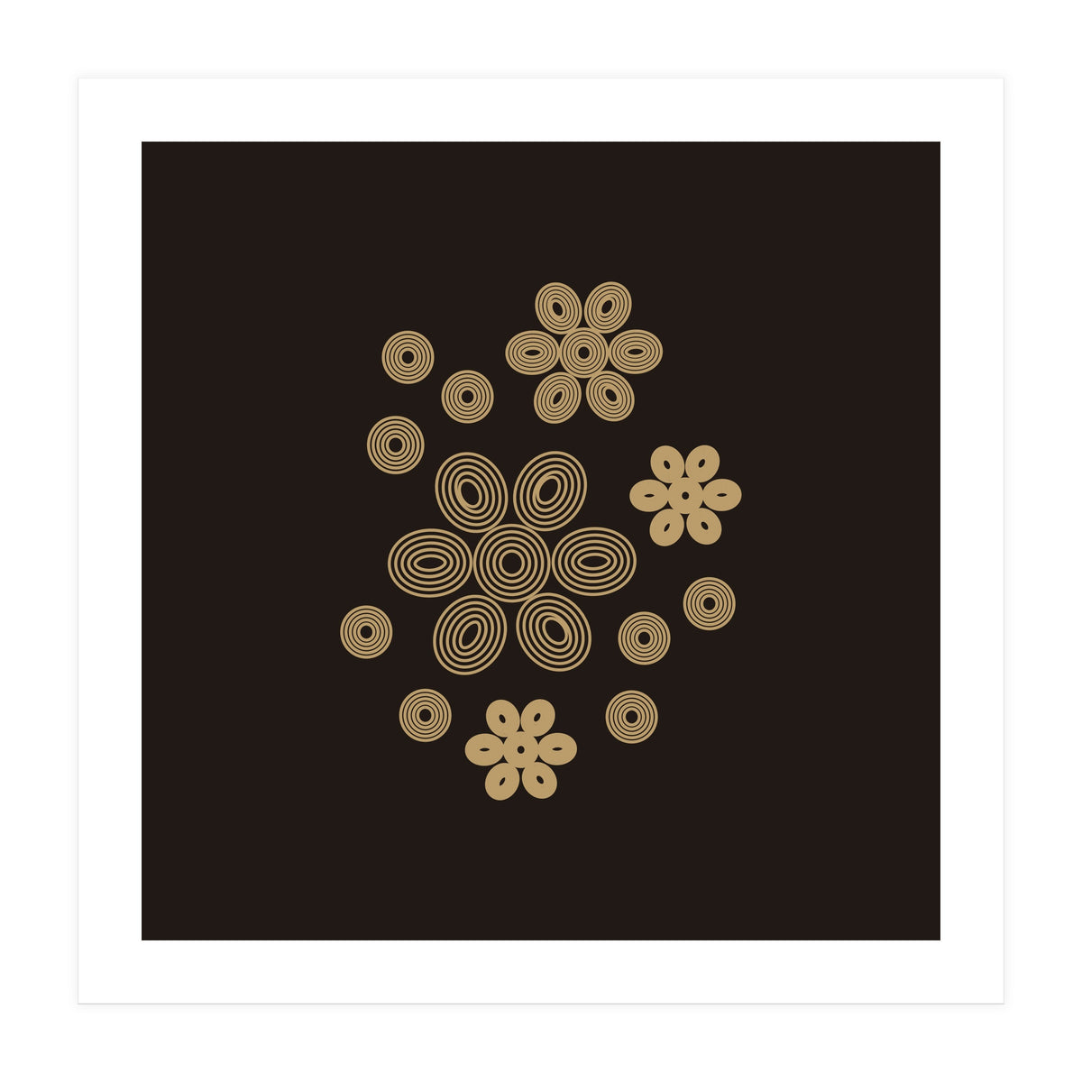 Golden minimal garden | abstract geometric (Print Only)