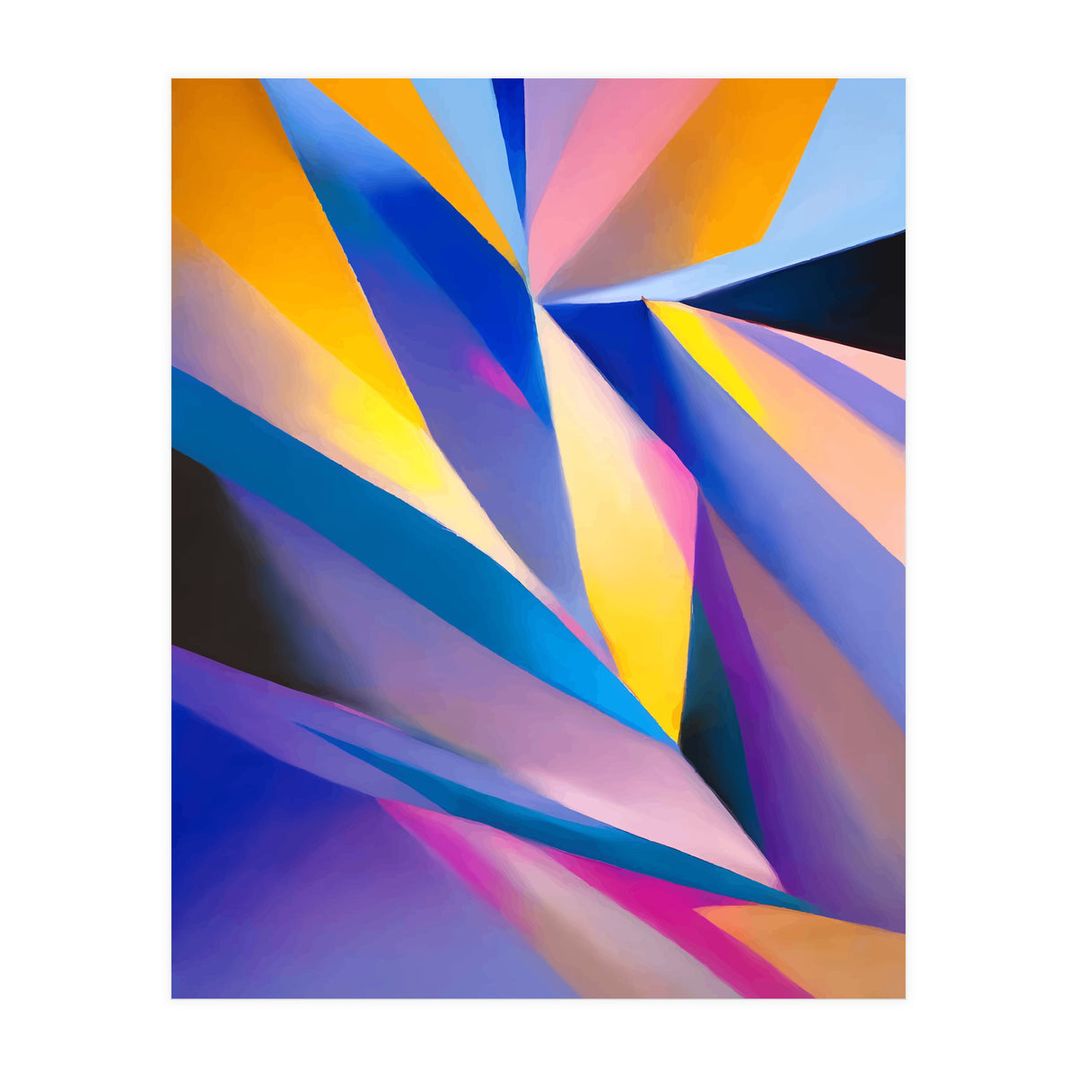 Painted Thoughts, Abstract Geometric Painting, Eclectic Maximalist Bohemian Shapes (Print Only)