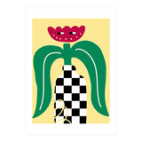 Flower Character in Checker Vase (Print Only) thumbnail