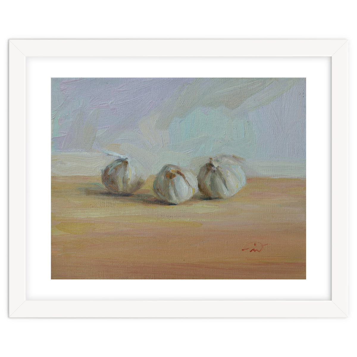Three Garlic Globes Still Life Painting