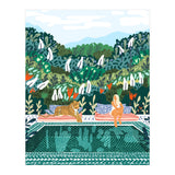 Chilling by the pool with my leopard Tropical Jungle Nature Wildlife Bohemian Morocco Travel (Print Only) thumbnail