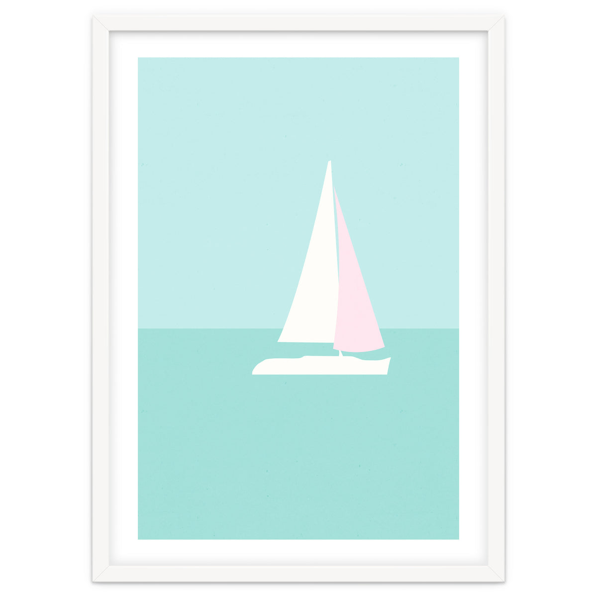 Minimal Sailboat - Turquoise Coast