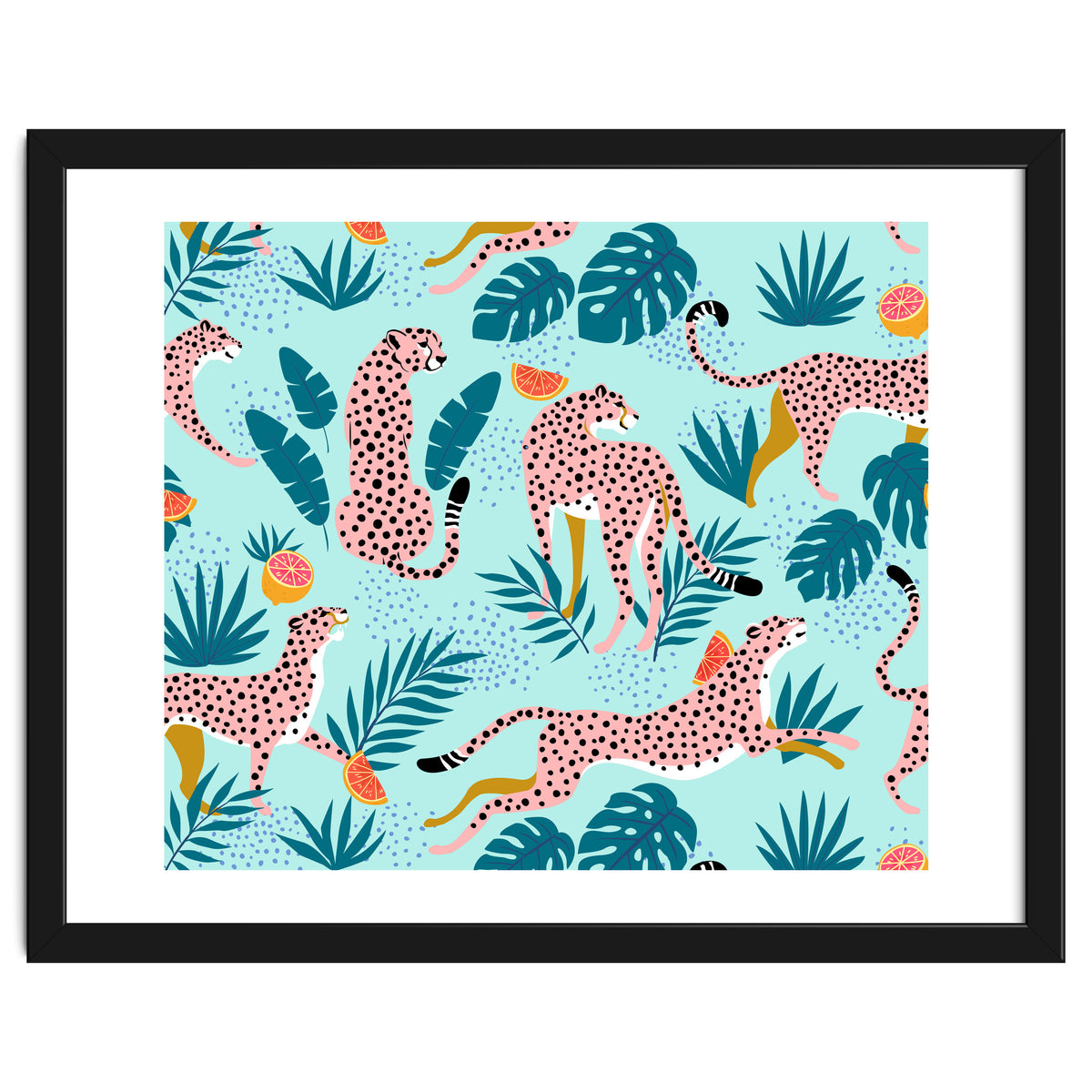 Cheetahs In The Grapefruit Grove, Tropical Jungle bohemian Wildlife, Tiger Wild Cat Nature Forest