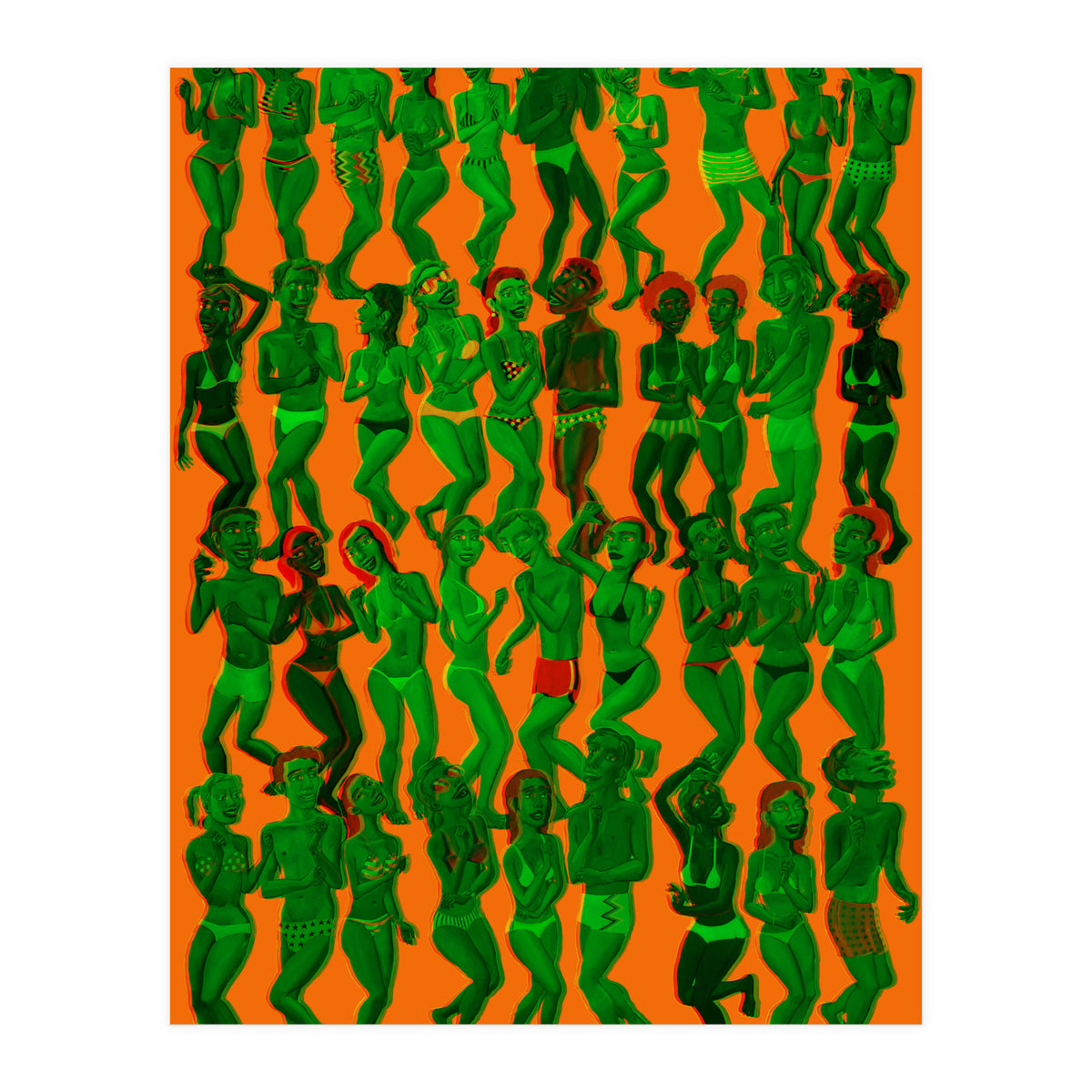 Bailando En La Playa 3d 5 (Print Only)