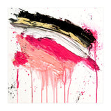 Modern Abstract Pink Black Gold Brushstrokes Splatters Acrylic (Print Only) thumbnail