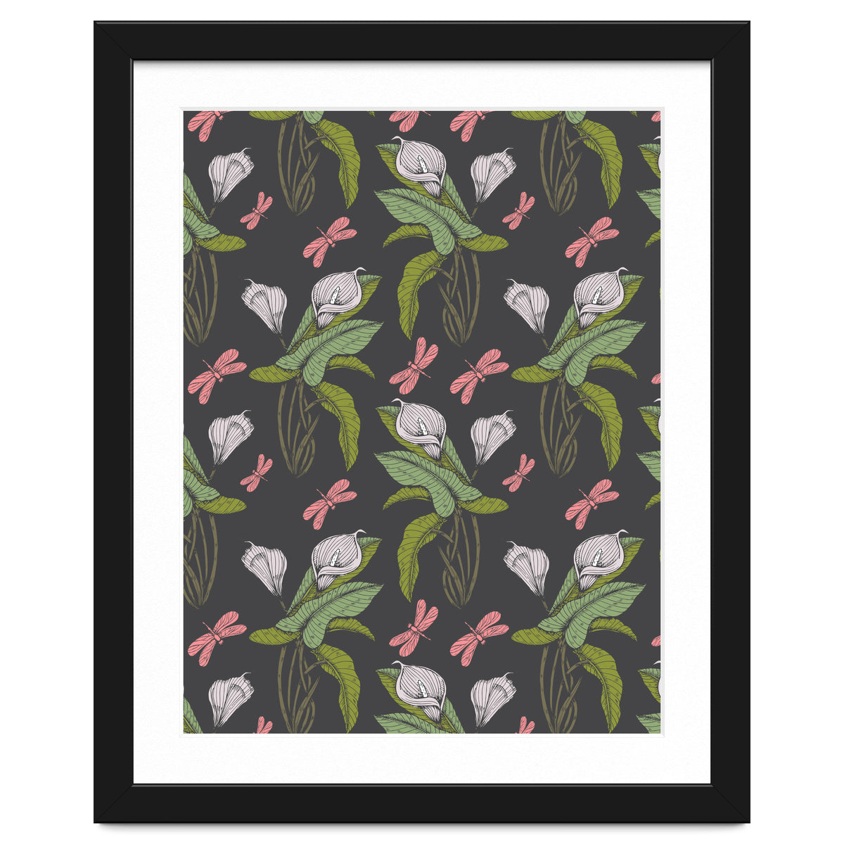 Hand drawn floral dark - 03