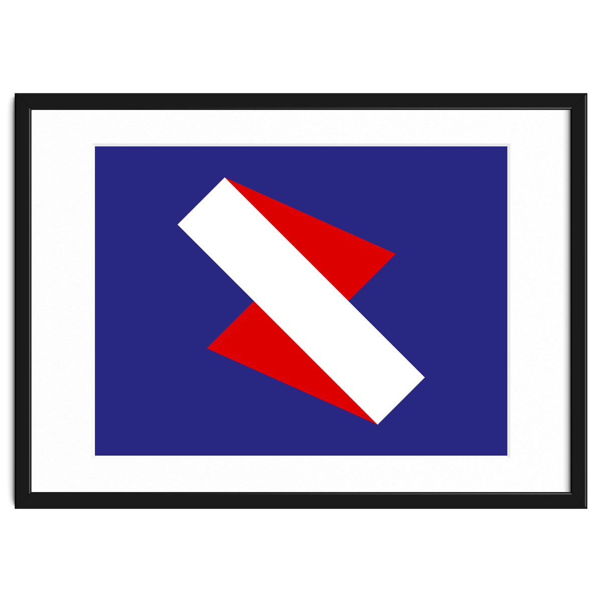 Geometric Shapes No. 68 - red & royal blue