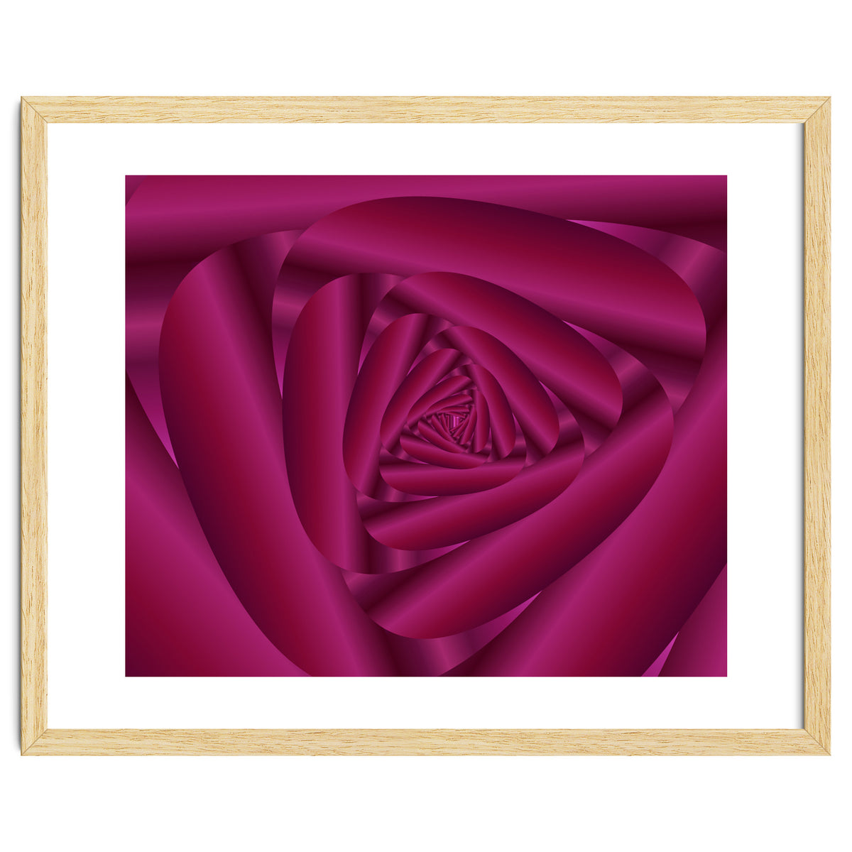 Pink Color Rose Swirl Art