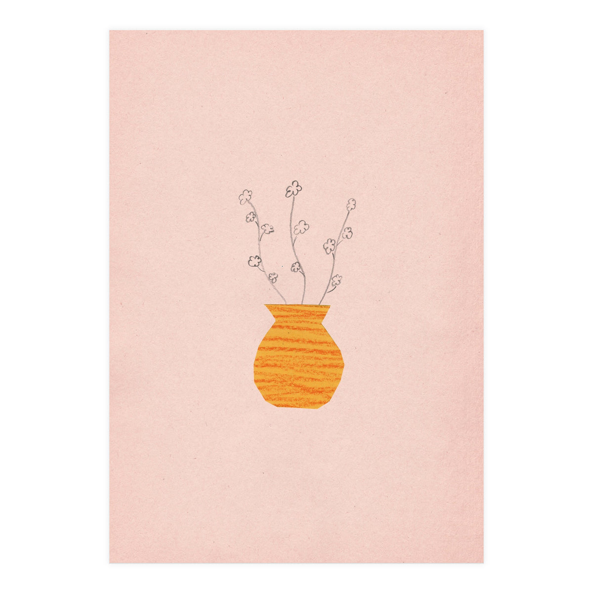 Pink and orange botanical art (Print Only)