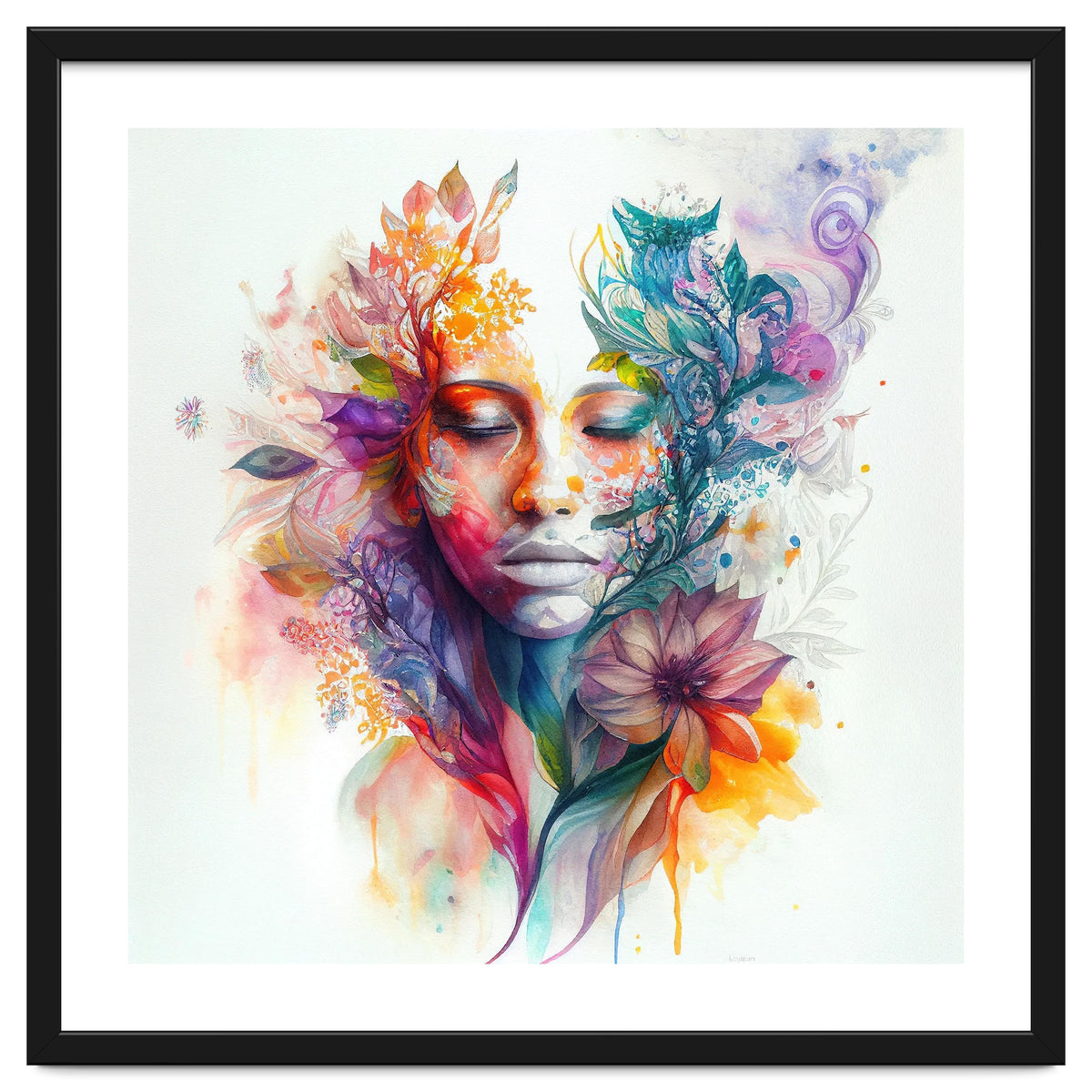 Watercolor Tropical Woman #15