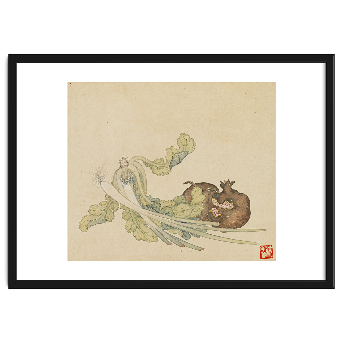 Wang Chengyu ~flowers, Vegetables, Pomegranates, Onions, Chinese Cabbage, Vegetables