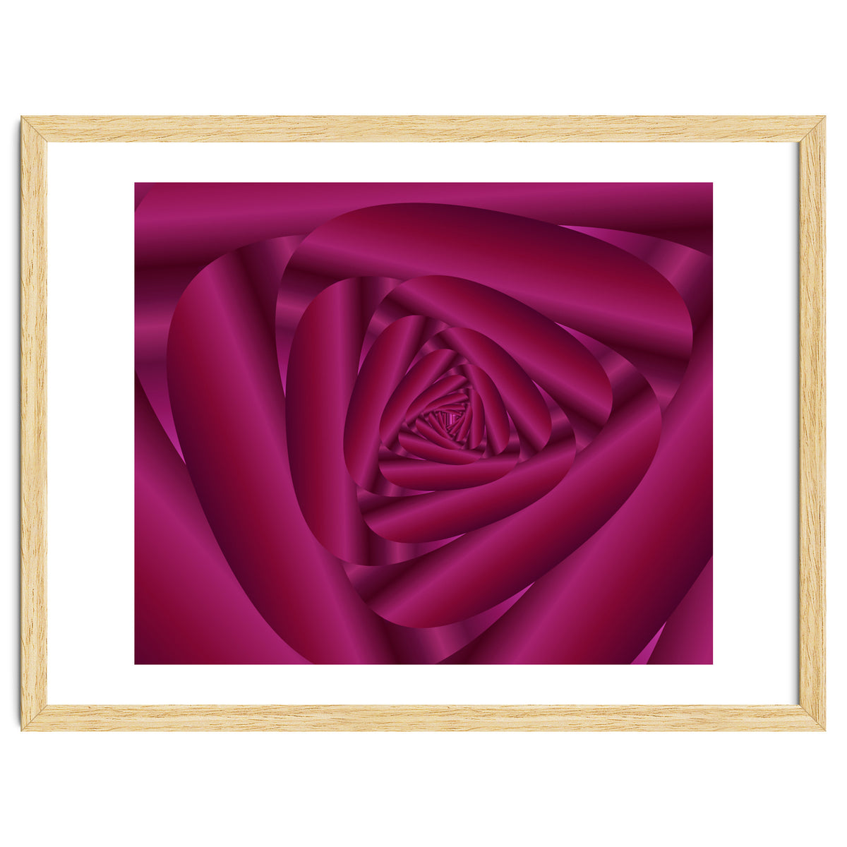 Pink Color Rose Swirl Art