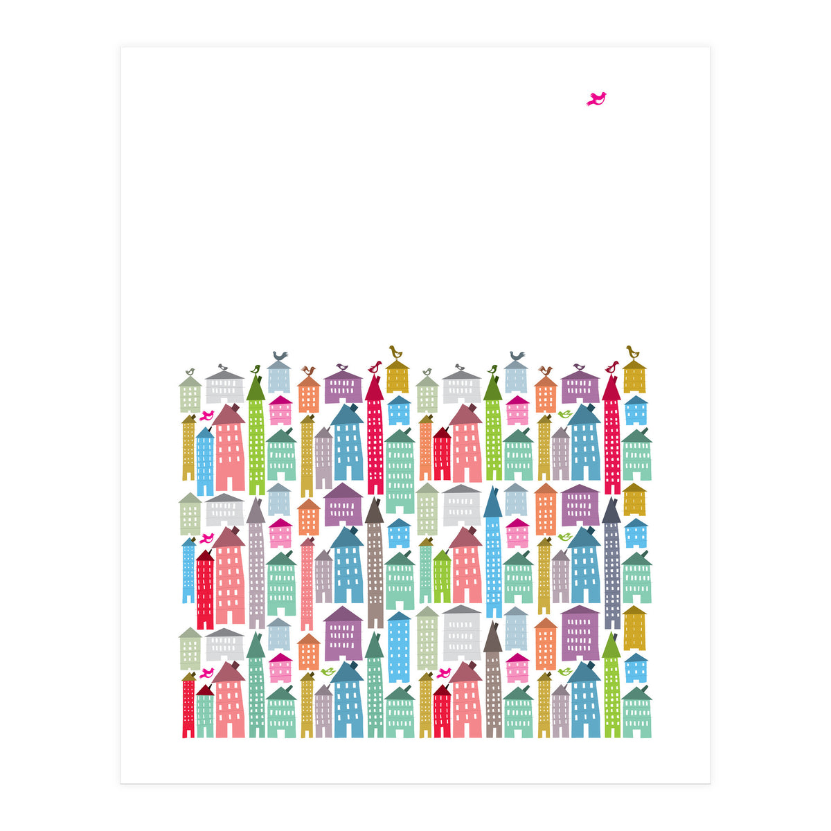 Houses And Birds (Print Only)
