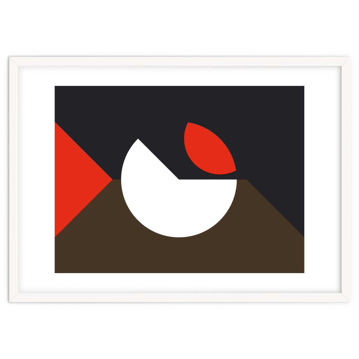 Geometric Shapes No. 10 - brown, dark blue & red