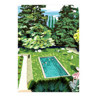 Life's Better Poolside | Vacation Travel Holiday Resort Swim | Architecture Summer Landscape (Print Only)