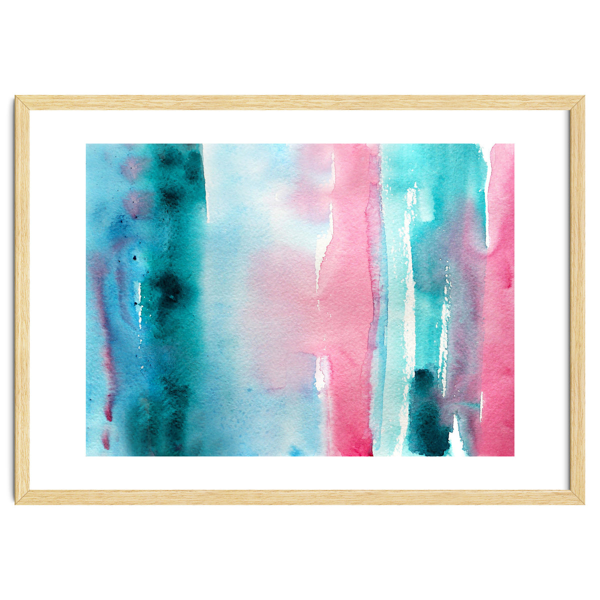 Turquoise love || abstract watercolor