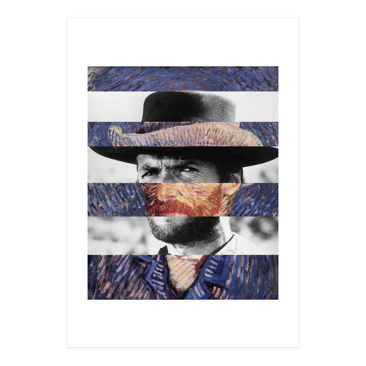 Van Gogh's Self Portrait & Clint Eastwood (Print Only)