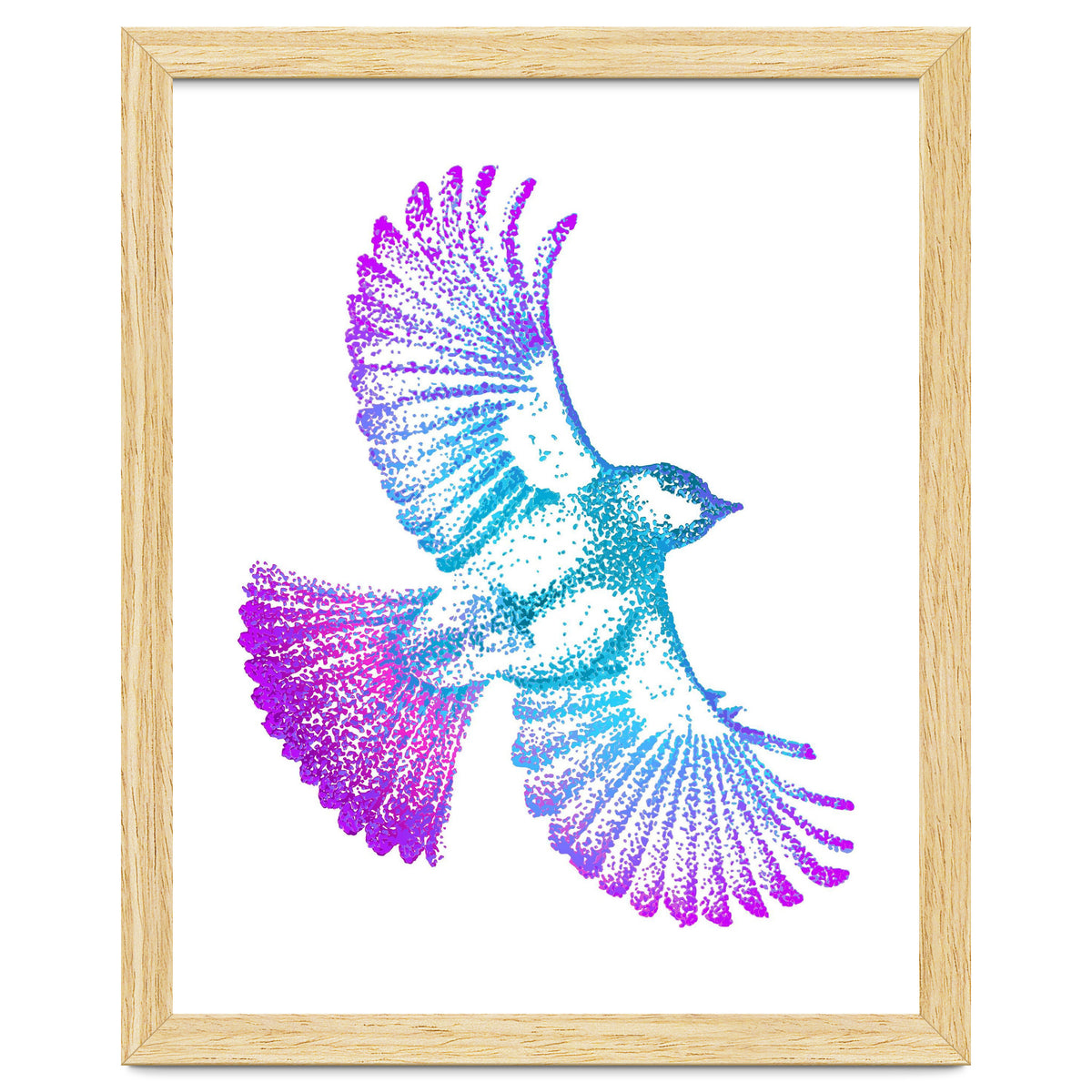 Flying Bird in Electric Blue