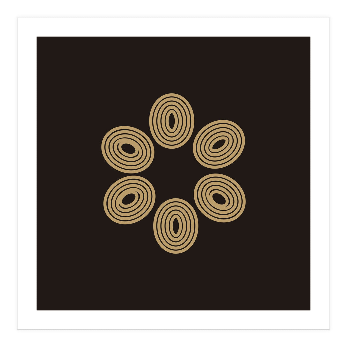 Golden floral lines | abstract minimal (Print Only)