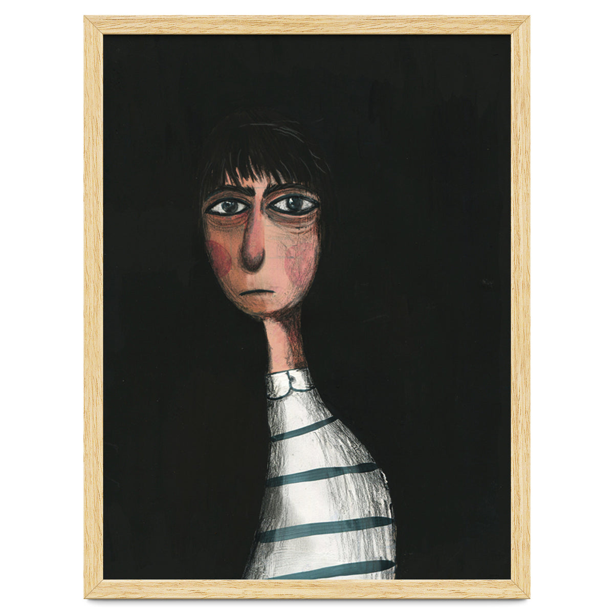 Seated Woman In Stripes