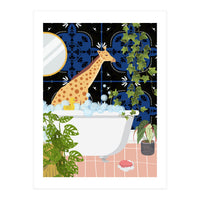 Giraffe Taking a Bubble Bath (Print Only)