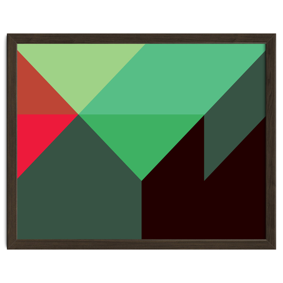 Geometric Shapes No. 30 - red, green & black