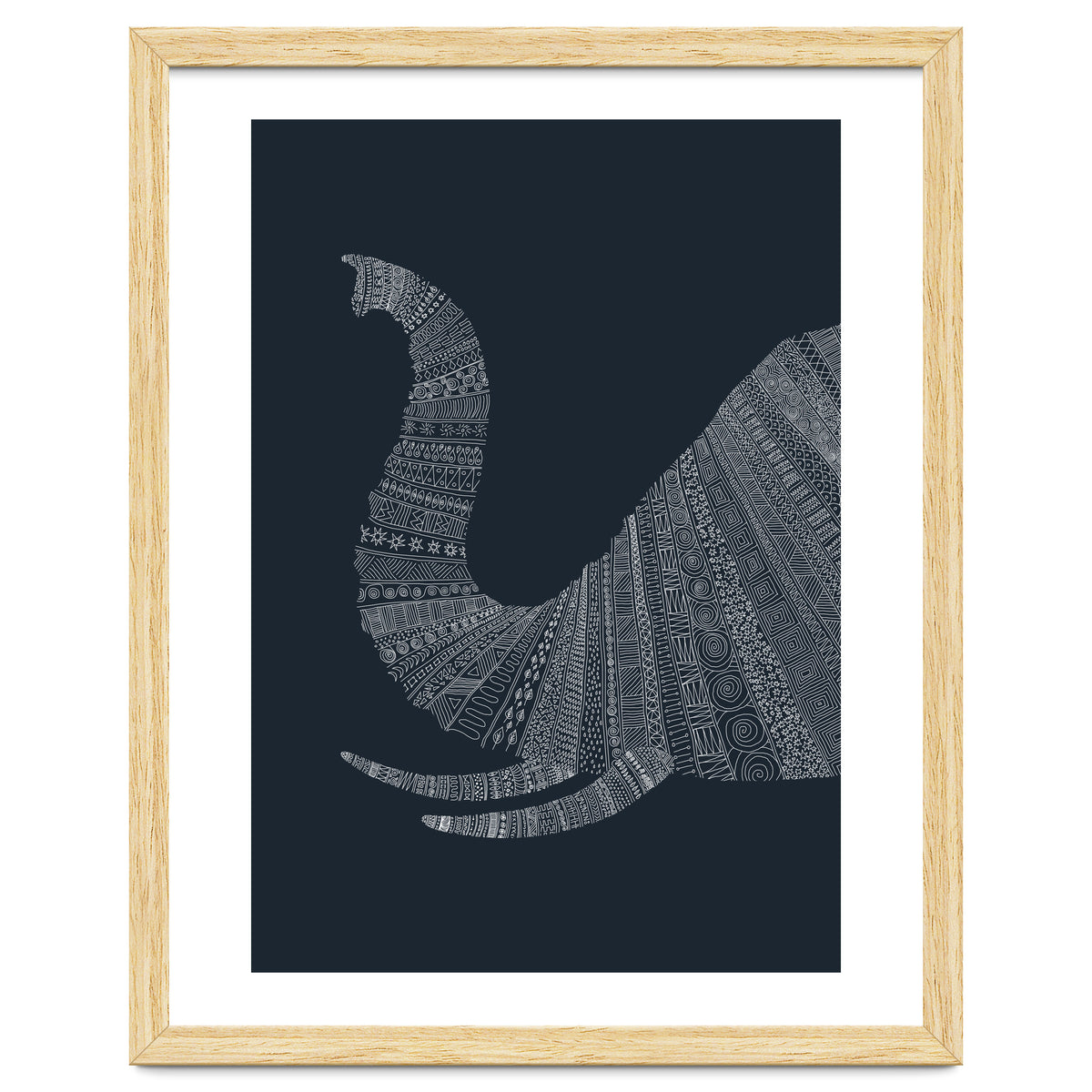 Elephant Blue Poster