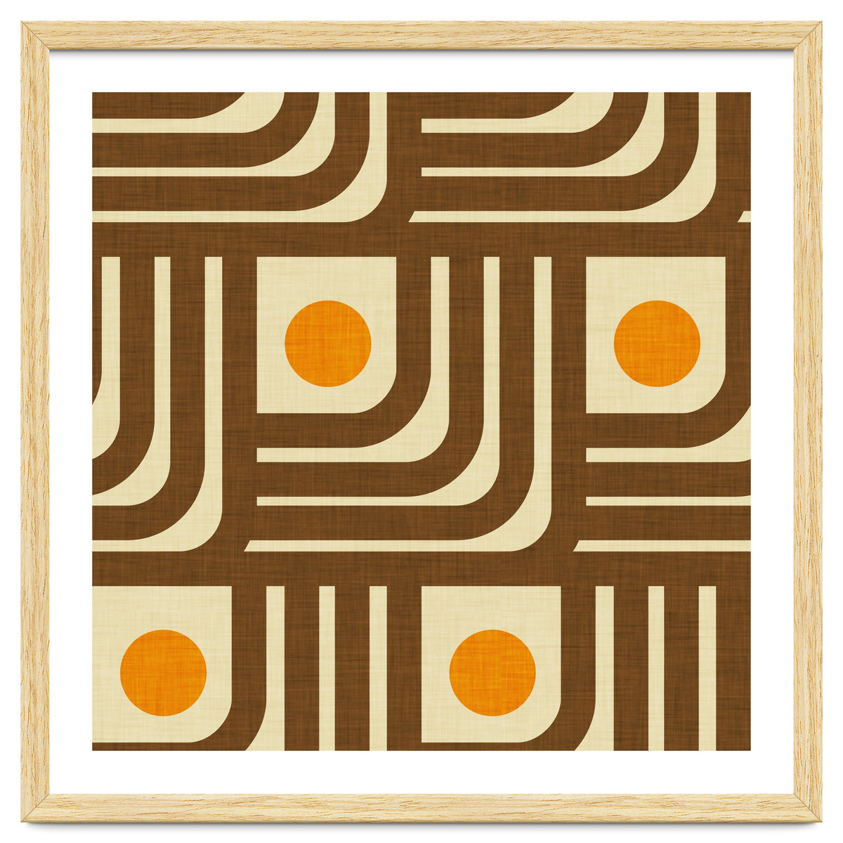 70s Curve Lines Brown Orange