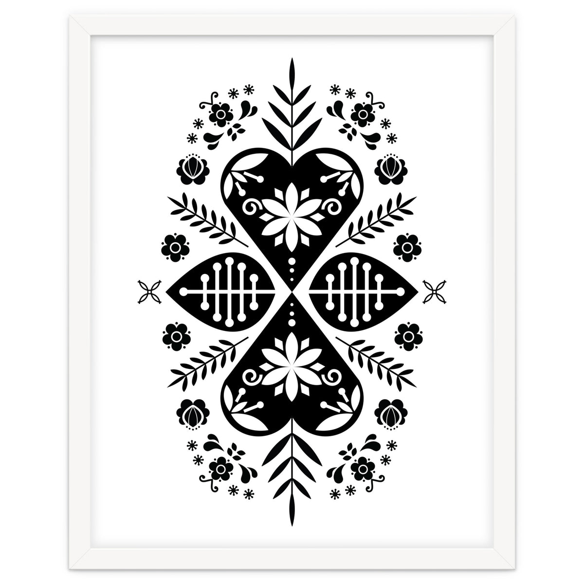 Scandinavian Folk Pattern Monochrome