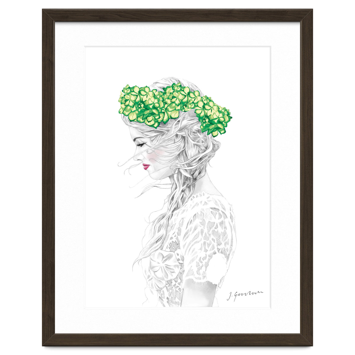 Green Hydrangea Girl