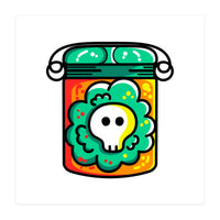 Kawaii Cute Skull In A Jar (Print Only)