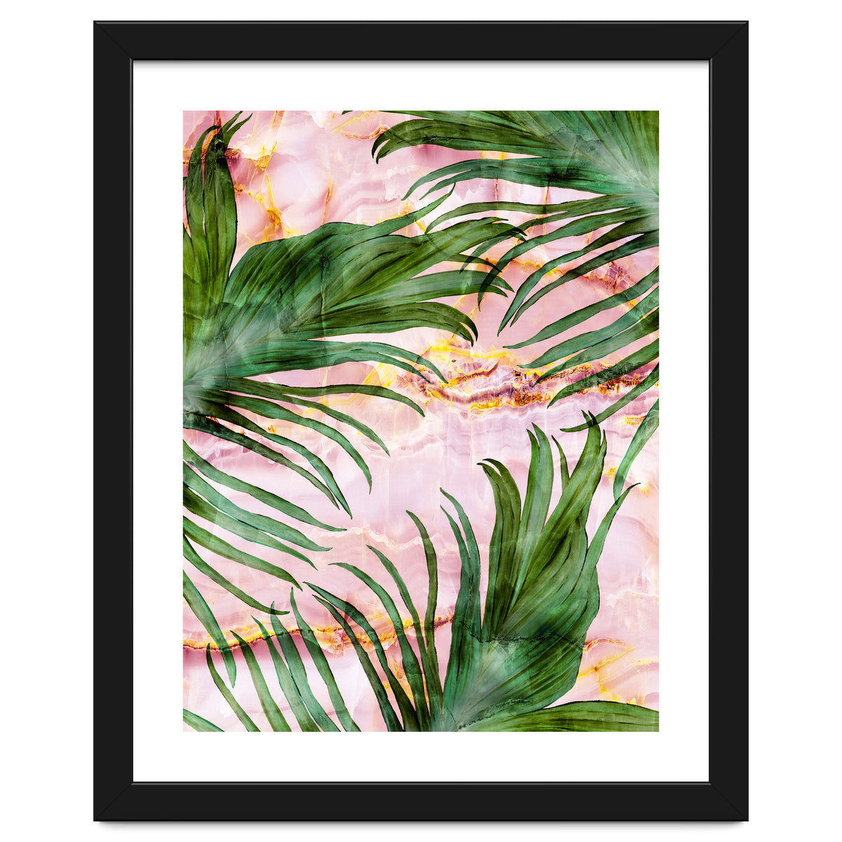 Palm leaf on marble 01