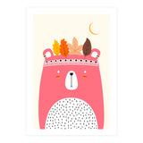 Cute Little Bear Pink (Print Only) thumbnail